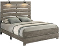 BEST QUALITY FURNITURE TM THE BEST CHOICE FOR YOUR HOME Modern Full Bed Frame with LED Reading Lamps – Panel Bed Frame in Antique Gray Laminate Finish