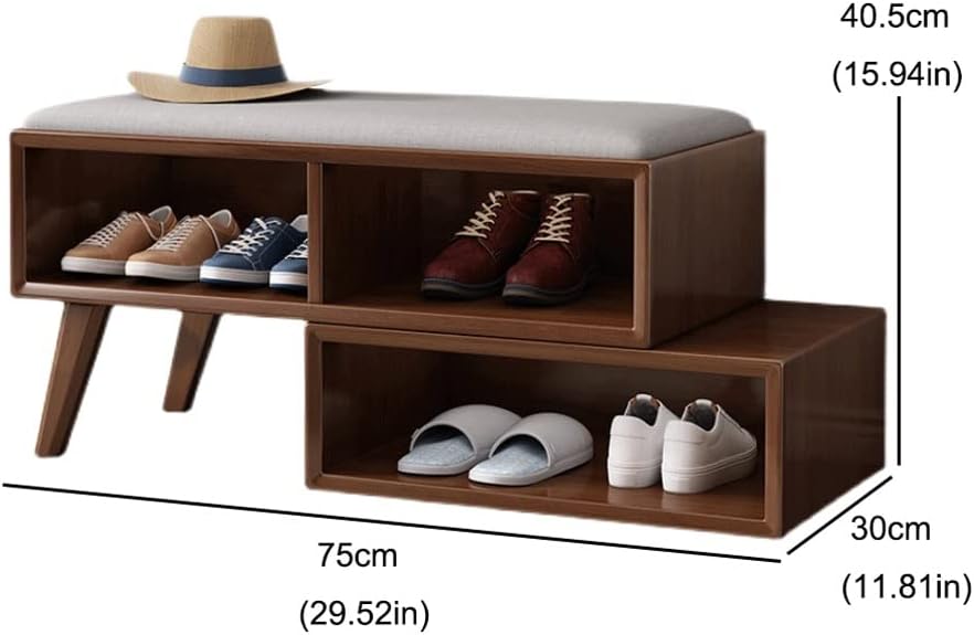 Double Layer Shoe Rack Bench – Creative Entryway Storage Stool for Living Room Porch Corner Corridor – Stylish Shoe Changing Bench for Shoes nization (B)