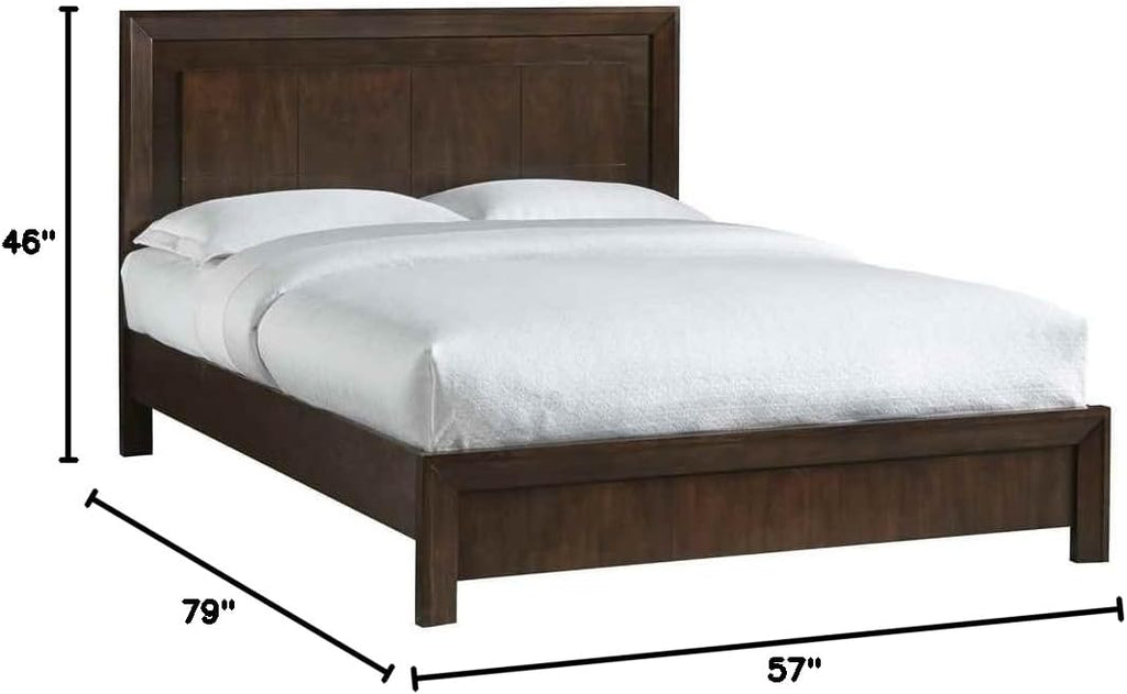 Modus Furniture Solid Wood Platform Bed, Full, Element - Chocolate Brown