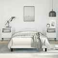 Twin Faux Leather Bed Frame with Headboard, White Scandinavian Design, Engineered Wood and Plywood Construction, Modern Bedroom Furniture for Single Sleeper, Durable and Low