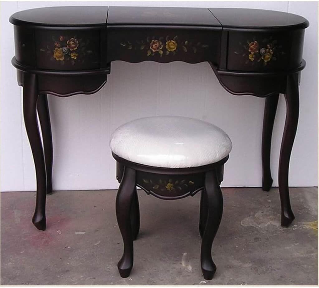 Vanity Benches Vanity Desk Set Retro Small Bedroom Dresser Flip Mirror Dresser Ladies Dresser Multifunctional Table with Stool (Color : A)