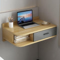 Floating Writing Desk with Storage Drawers Wall-Mounted Computer Table Hanging Corner Vanity Table Rounded Corners for Bedroom Long Lasting