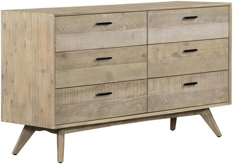 Armen Living Baly 3 Piece Acacia King Platform Bed and Nightstands Bedroom Set