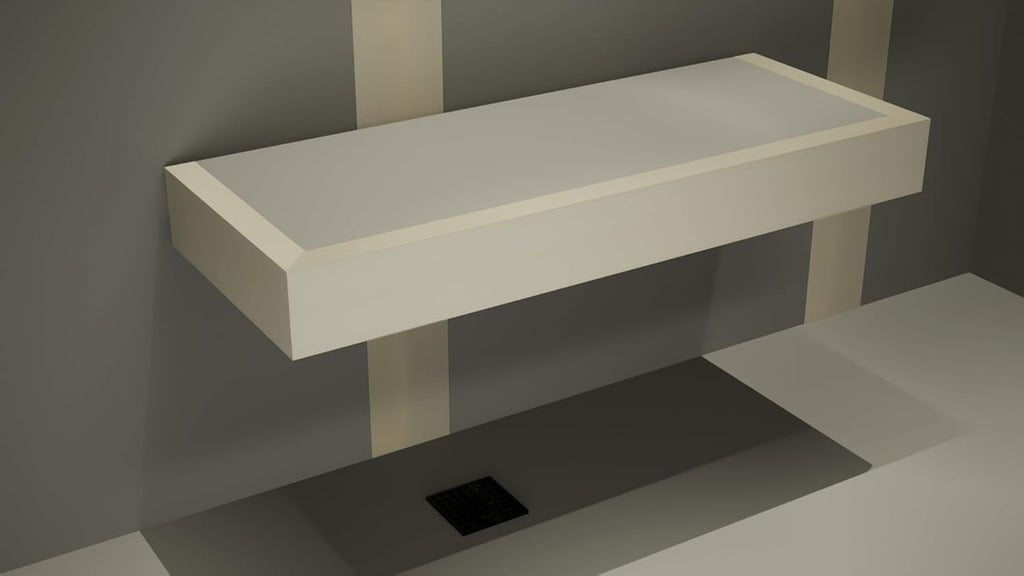 Floating Shower Bench Kit® with Concrete Mesh Foam Board® - Original Shower Bench Bracket® (12x24)-Great for New Constructions or Bathroom Renovations, Ready to Tile Shower Bench