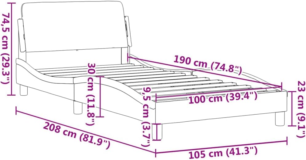 Upholstered Twin Platform Bed Frame with Headboard Dark Gray Fabric Bedframe Sturdy Modern Design for Bedroom Furniture