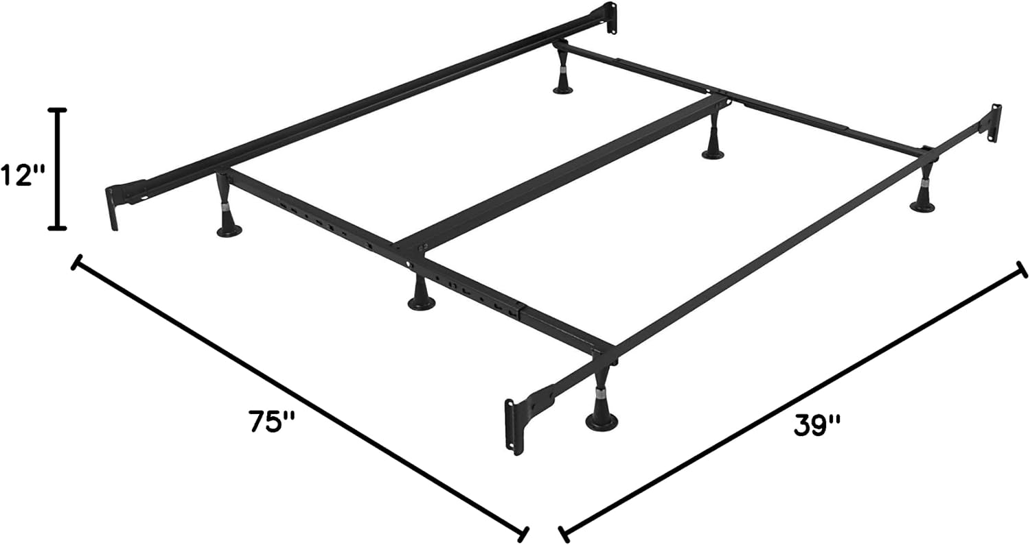Dream Solutions USA DS USA Spinal Plush PillowTop Eurotop Mattress Set with Metal Bed Frame Included - Sleep System with Enhanced Cushion Support, Orthopedic Type (Twin 39'x75'x12')