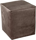 Beautiful Cocktail Square Ottoman Size 19'' H x 15'' W x 16'' D | Solid Wood, Hand Crafted Beautiful Aesthetic Footrest Vanity Stool Bench Small Cube Shape | Welt Edge & Clean Lines Gray Color