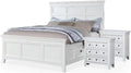 Furniture of America Ender 3pc White Wood Bedroom Set - King + 2 Nightstands