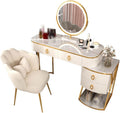 Vanity Benches Vanity Desk Set Bedroom Modern Dresser Ladies Fashion Dresser Bedroom Small Table with Side Cabinet, Mirror, Stool (Color : A)