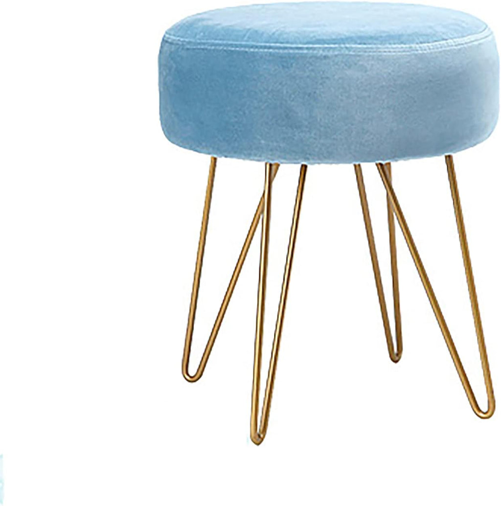 BTZHY Vanity Chair,Velvet Vanity Stool, Vanity Chairs for Makeup Room, Soft Foot Stool with Metal Legs, Makeup Chair for Vanity Bench Ottoman Footrest Vanity Chair for Bedroom, Living Room and Entryw