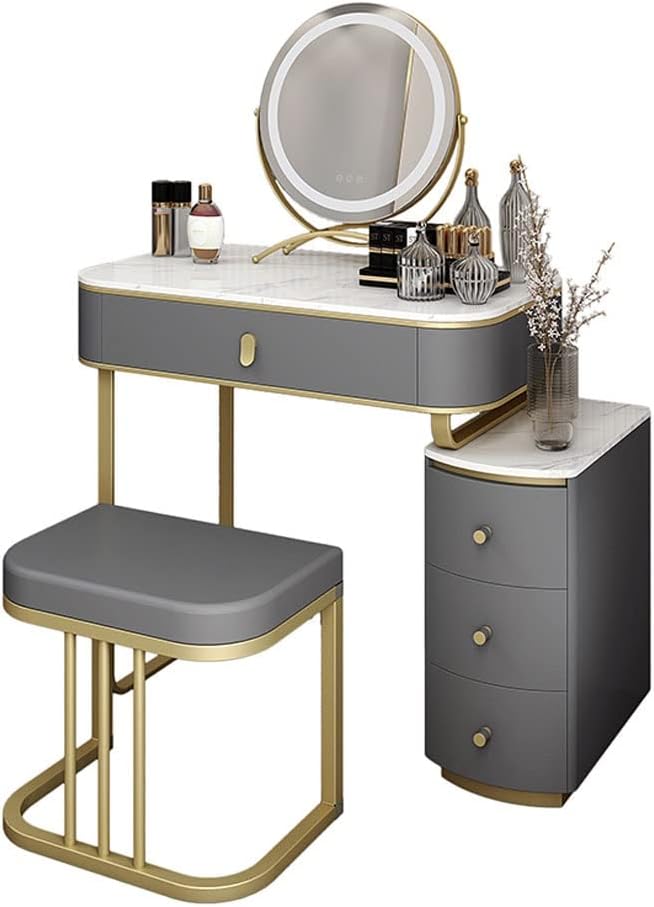 Vanity Benches Vanity Table Set Slate Bedside Table Integrated Dressing Table Bedroom Modern Small Dressing Table Dresser with Drawers (Color : A)