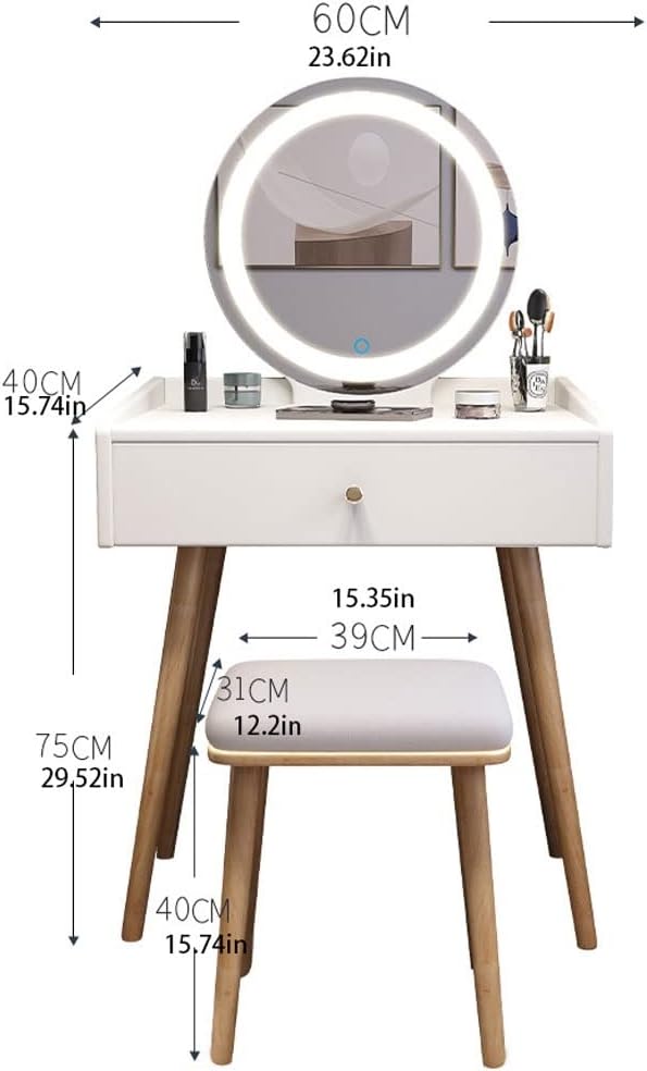 Vanity Benches Vanity Table Set Ladies Fashion Makeup Table Dresser Storage Cabinet Bedroom Modern Dresser Dresser with Drawers (Color : A)
