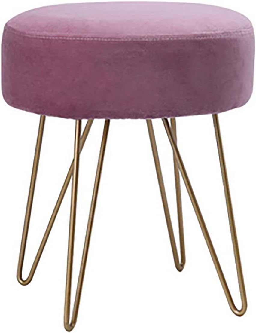 BTZHY Vanity Chair,Velvet Vanity Stool, Vanity Chairs for Makeup Room, Soft Foot Stool with Metal Legs, Makeup Chair for Vanity Bench Ottoman Footrest Vanity Chair for Bedroom, Living Room and Entryw