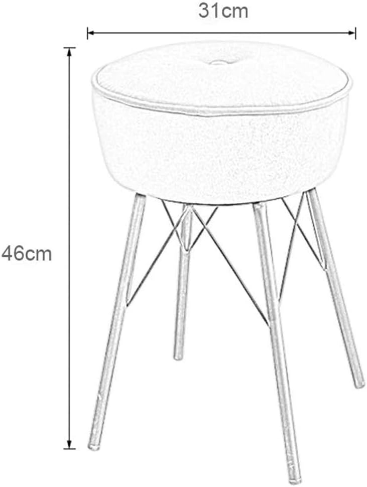 BTZHY Vanity Chair,Makeup Stool，for Bathroom Bedroom Dresser, Round Modern Fabric Vanity Bench Footstool/K Green