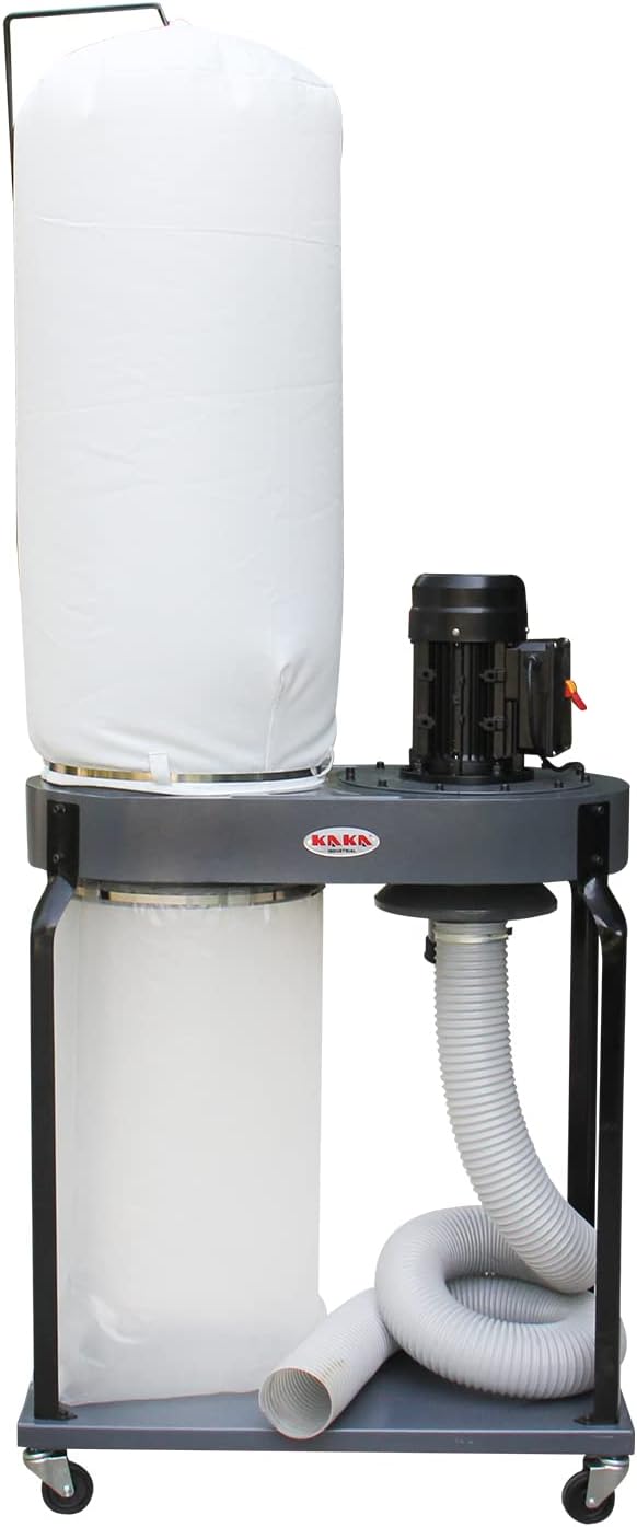 KAKA INDUSTRIAL Dust Collector for Woodworking, 1350W Motor, 5650 CFM Airflow, 30μm Filtration, Mobile Base with Wheels, 115V/230V,DC-900 for Workshop and Sawmill