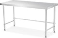 GlowSol Stainless Steel Table 60x24 Inch, NSF Heavy Duty Commercial Prep Table with Open Base, Metal Work Tabl-e for Restaurant Kitchen Home Hotel Food Prep