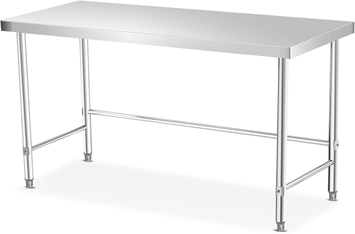 GlowSol Stainless Steel Table 60x24 Inch, NSF Heavy Duty Commercial Prep Table with Open Base, Metal Work Tabl-e for Restaurant Kitchen Home Hotel Food Prep