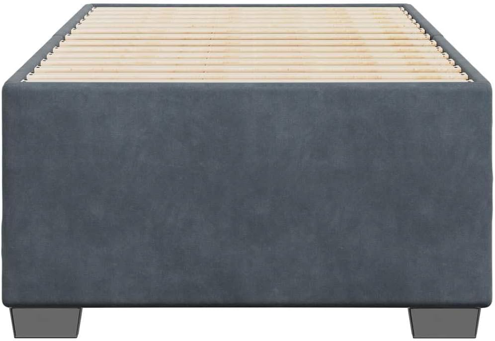 Dark Grey Velvet Twin XL Bed Frame with Plywood Engineered Wood Base for Modern Bedroom, Soft Upholstered Platform Bed with Sturdy Support and Easy Assembly