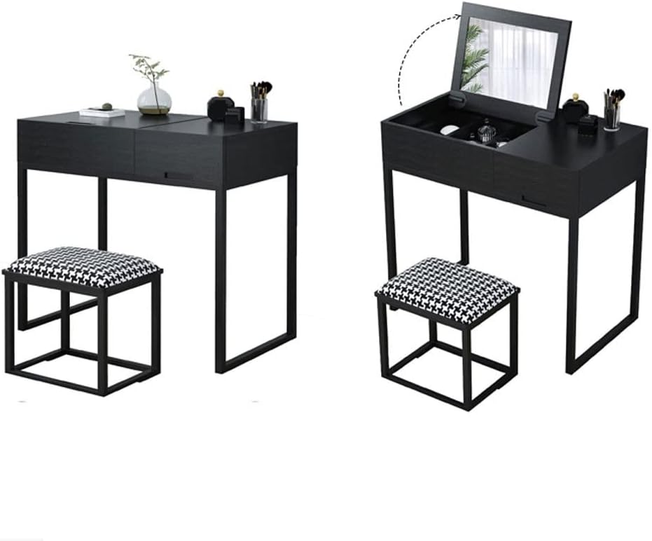 Vanity Benches Vanity Table Minimalist Dresser Multifunctional Table Modern Ladies Dresser Bedroom Small Dresser with Stools and Drawers (Color : A)