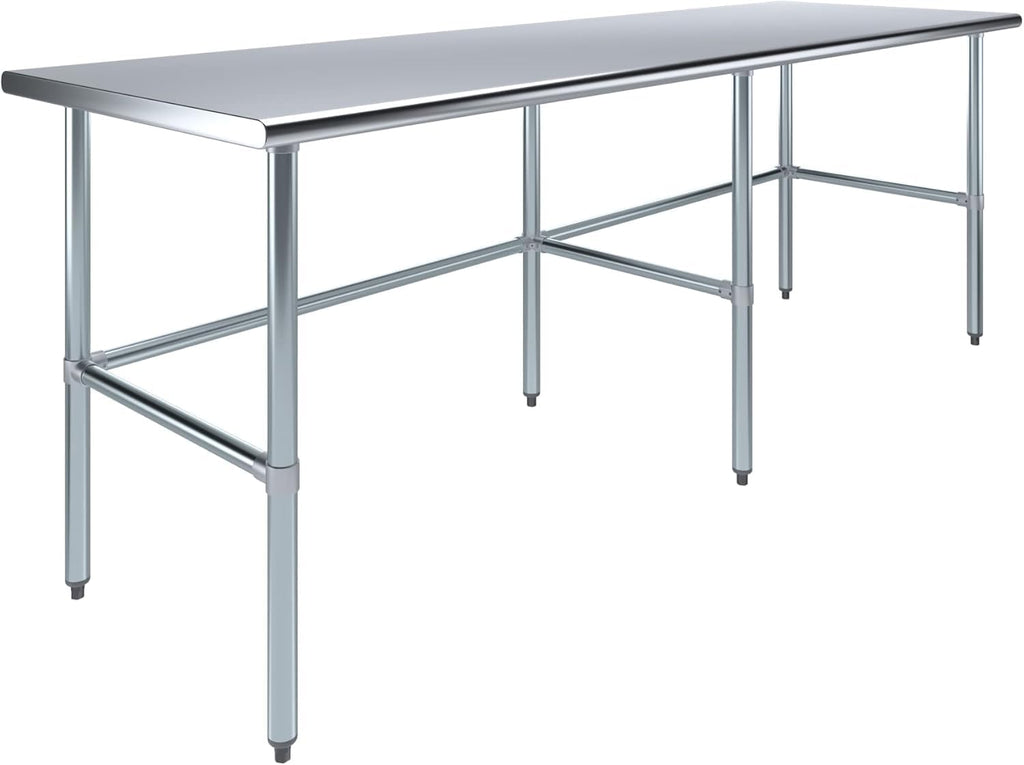 Stainless Steel Open Base Work Table | NSF Metal Prep Table & Utility Bench (96' x 30')