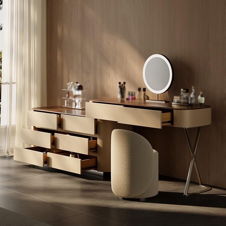 Makeup Vanity Dressing Table with Cabinet Corner Dressing Table Home Bedroom Dressing Table Wooden Vanity
