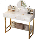 Vanity Benches Vanity Table Set Touch Screen Lighted Mirror, with 3 Large Drawers, Two Display ，Bottom Storage Shelf Ladies Or Girls Dresser (Color : A, Size : 100x40x119 cm)