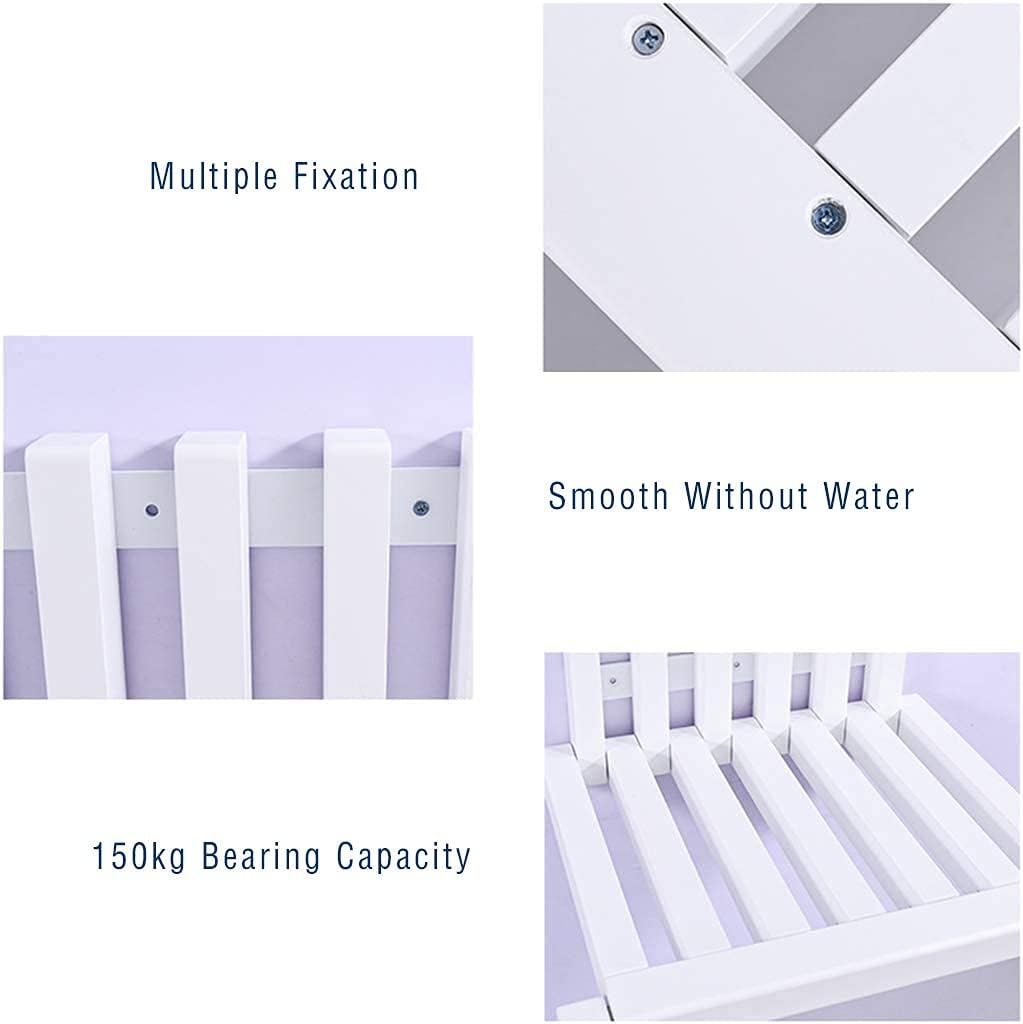 Foldable Wall Mounted Bench with 150kg Capacity for Entryway Bathroom or Living Room Stylish Hollow Design Perfect for Small Spaces