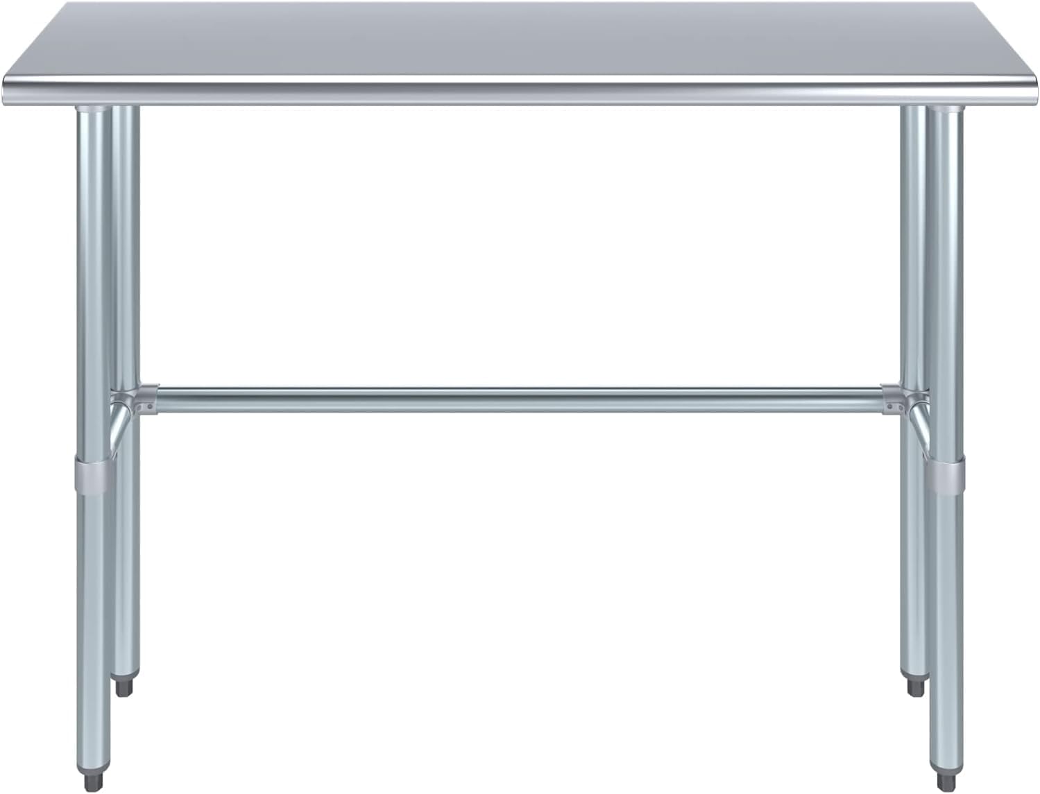 48' x 14' Open Base Stainless Steel Work Table – NSF Certified Narrow Commercial Utility Table with Galvanized Legs for Kitchens, Labs & Food Trucks
