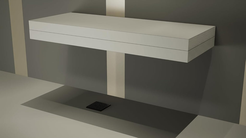 Floating Shower Bench Kit® with Concrete Mesh Foam Board® - Original Shower Bench Bracket® (12x24)-Great for New Constructions or Bathroom Renovations, Ready to Tile Shower Bench