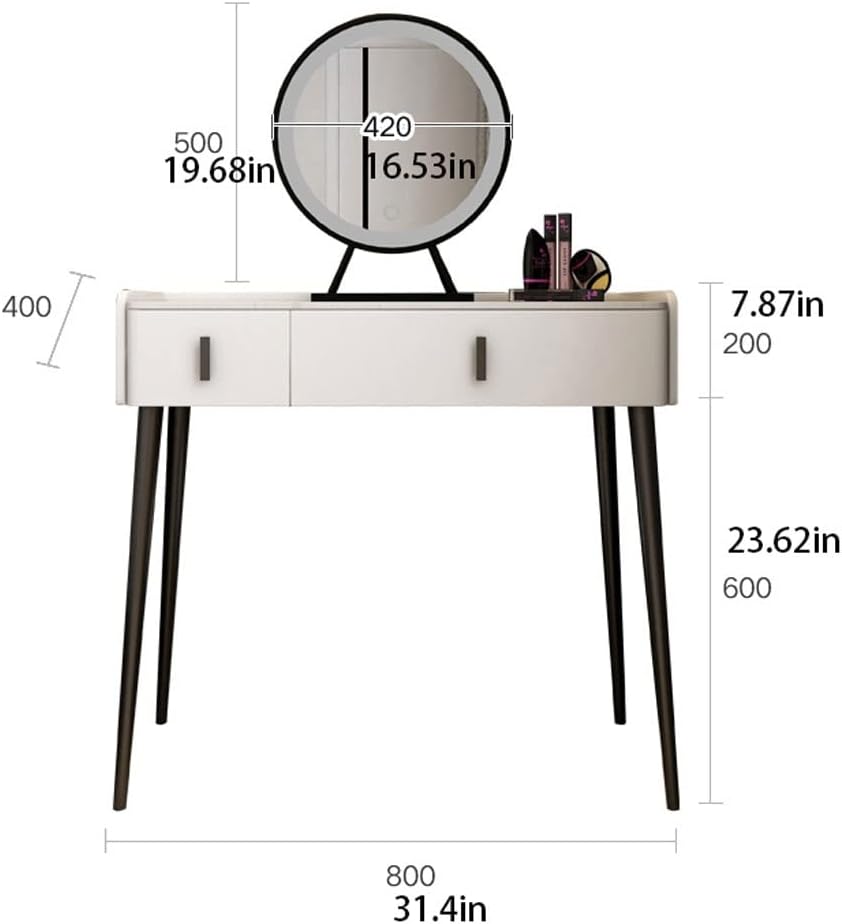 Vanity Benches Dresser Set Bedroom Storage Cabinet Makeup Table with Mirror Dressing Table Simple Vanity Table (Color : A)