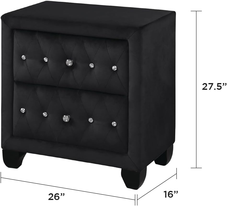 GOWE Encore Modern Style Tufted and Upholstered King 4PC Bedroom Set Made with Wood in Black(NJ Inventory)