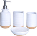 Vanity Bathroom Decor, Soap Dispenser Bottle White Ceramic Bathroom Accessories Set 4/5/6 Piece European Style Wash Set Housewarming Gift(C)