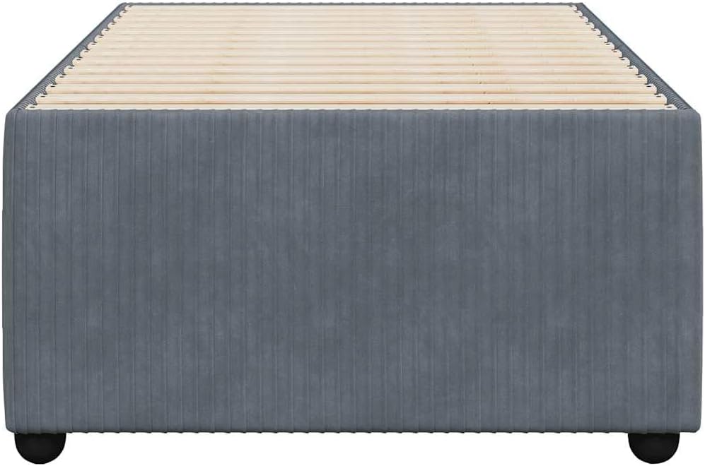Dark Gray Velvet Twin XL Bed Frame with Plywood and Engineered Wood Construction, 100% Polyester Upholstery for Modern Bedroom Decor, Breathable Material and Easy Assembly