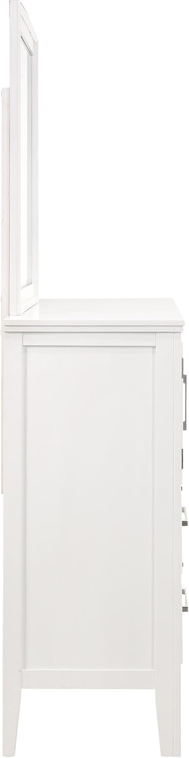 New Classic Andover 4-Piece Wood King Bedroom Set with Nightstand in White