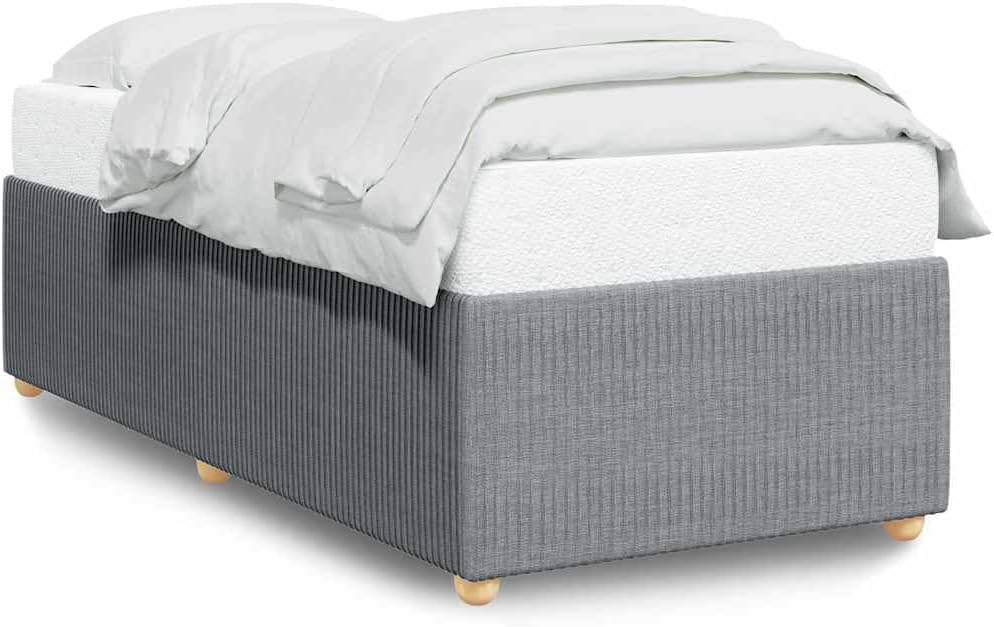 Light Grey Polyester Upholstered Twin XL Bed Frame with Engineered Wood Construction for Modern Bedroom, 4-Piece Set, Breathable Fabric and Sturdy Support