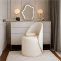 360°Swivel Stool Chair, Makeup Padded Chair, Ottoman Stool with Backrest, Barrel Vanity Chair, High-end Vanity Stool, Modern Stool for Vanity, Simple Vanity Bench(White)