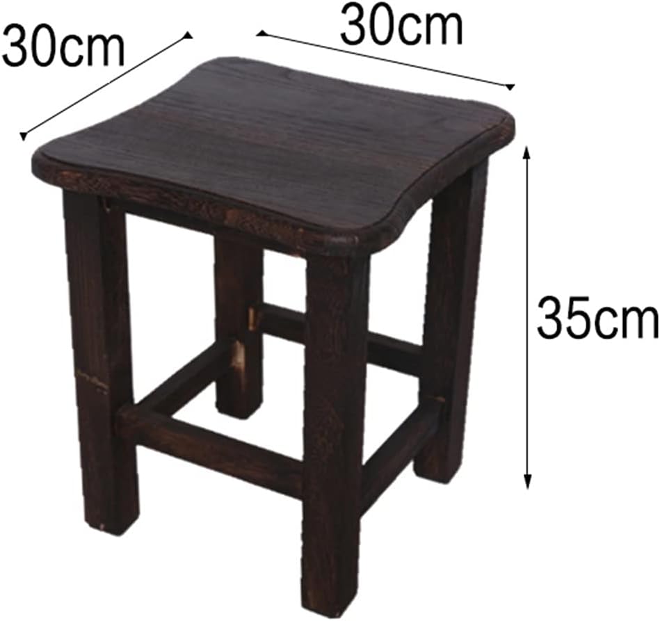 Foot Stool Change Shoe Bench Rounded Corner Design Adult Household Bedroom Living Room Solid Wood Stool Non-Slip Mat Bearing Weight 150kg Dressing Table Stoo