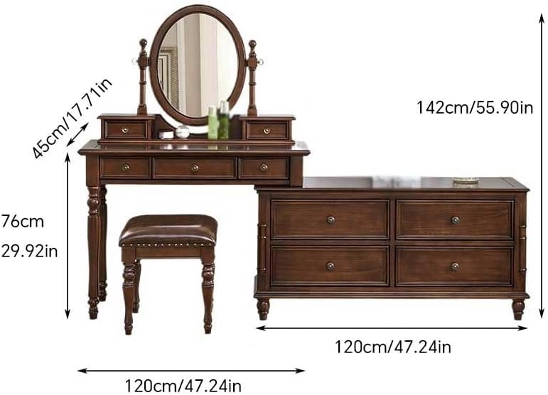Makeup Table Wooden Dressing Table Bedroom with Cabinet Dressing Table Corner Dressing Table Vanity Desk