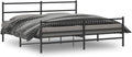 Modern Black Metal Bed Frame with Powder-Coated Steel Construction 76 x 79.9 Inches, Minimalist Design for Bedroom, Sturdy Support and Ample Underbed Storage Space, Easy