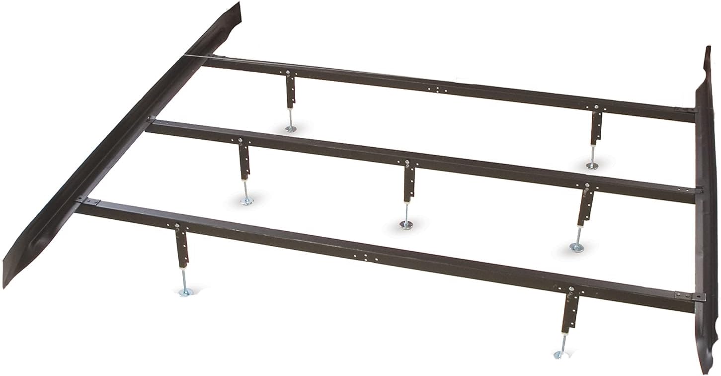 Glideaway Premium Heavy Duty Bed Frame 9-Leg w/ Center Support for Box Spring and Mattress Sets, USA Made, Queen Size
