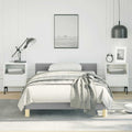 Light Grey Twin Bed Frame with Headboard, Upholstered Modern Platform Bed with Slats for Enhanced Airflow and Comfort, Durable Polyester Fabric and Plywood Construction, Easy