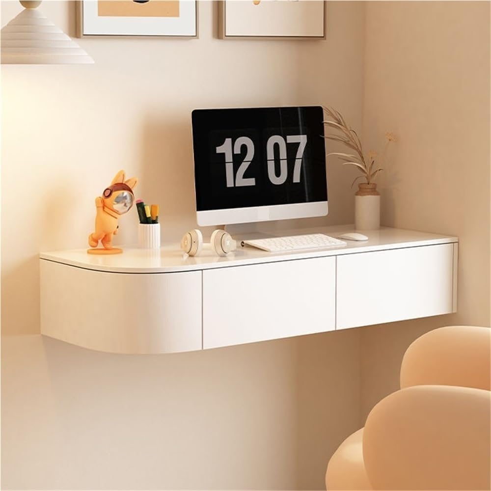 Wall Mounted Makeup Vanity Floating Corner Vanity Desk Space-Saving Floating Dressing Table for Room Small Rooms Decor