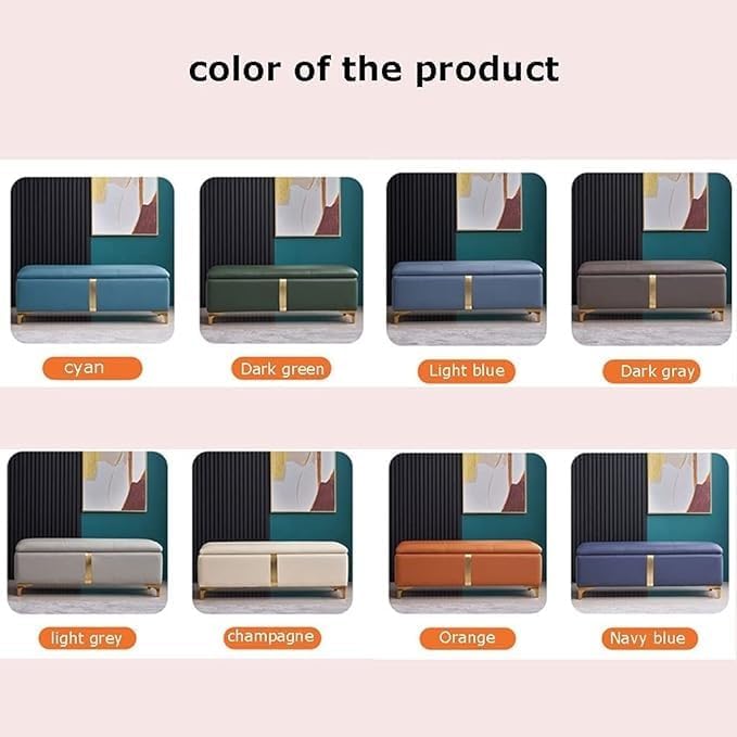 BTZHY Vanity Chair,Ottoman Storage Shoe Bench Sofa Bench Bed End Stool Shoe Bench Makeup Bench Long Chair Soft Sofa Bedroom Bed End Stool Foot Rest Stool Seat