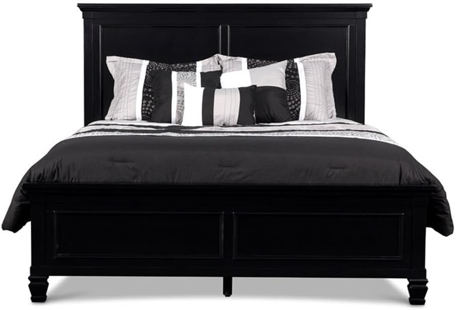 New Classic Tamarack 4-Piece Wood King Bedroom Set with Nightstand in Black