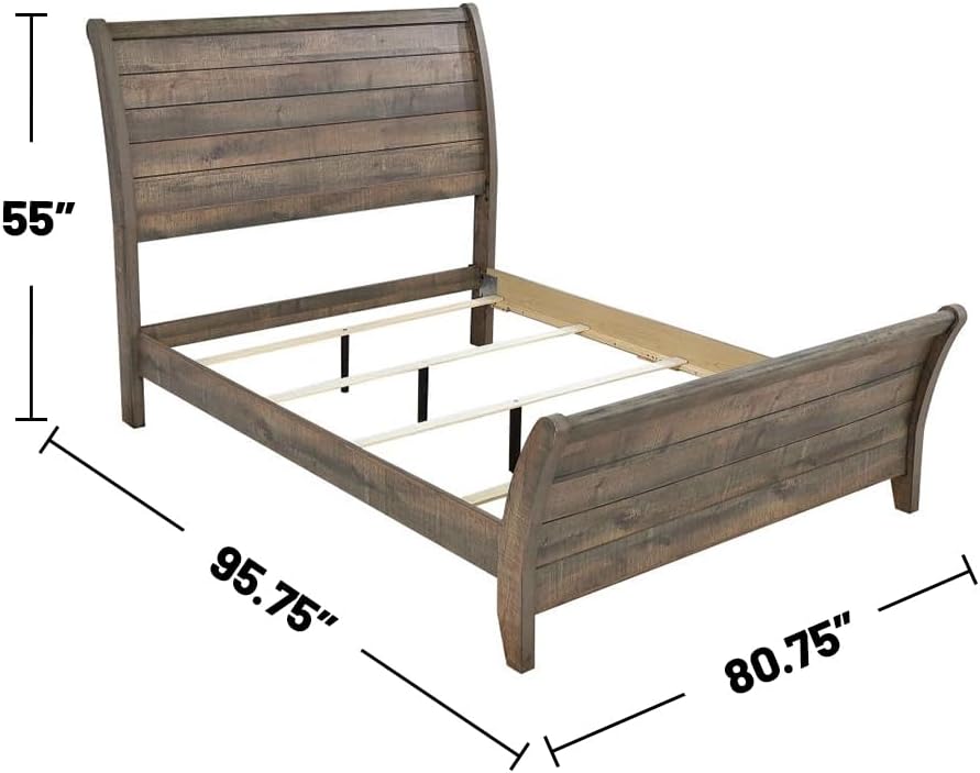 Coaster Frederick Eastern King Bed 4-Piece Set, Weathered Oak