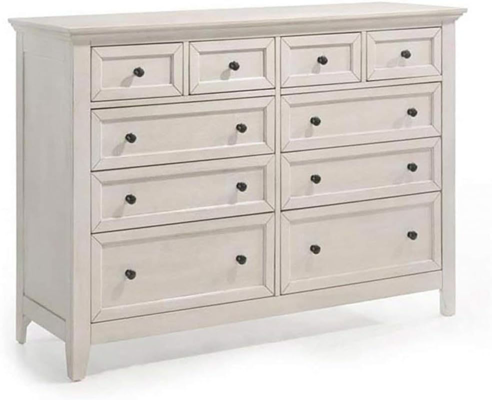 Intercon San Mateo King Size 4 Piece Panel Bedroom Set Rustic White Finish