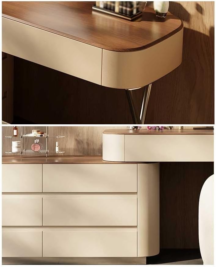 Makeup Vanity Dressing Table with Cabinet Corner Dressing Table Home Bedroom Dressing Table Wooden Vanity