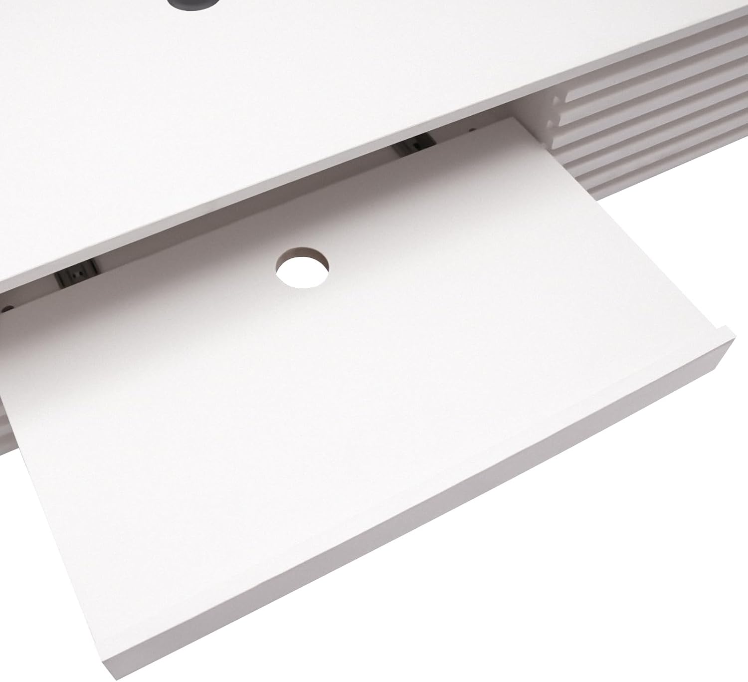 Wall Mounted Desk, Floating Work Table, Small Spaces Hanging Workbench with Pull-out 2 Drawers, Mount Computer Laptop Desks, Wall-mounted Corner Book Shelf for Bedroom Student Dormitories (White)