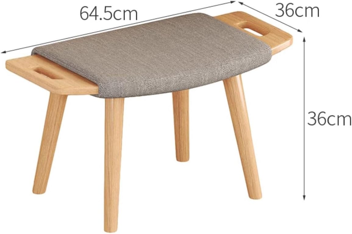 Vintage Shoe Bench, Upholstery and Backless Makeup Stool, Space-Saving Home Vanity Bench Seat, for Bedroom, Bar Counters(Gray)