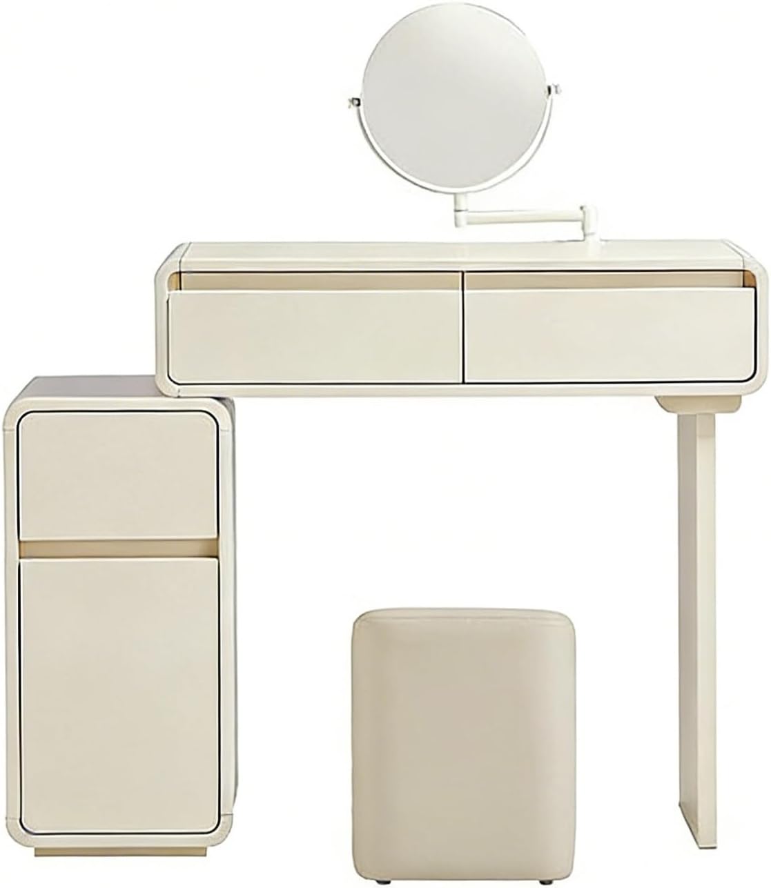 Vanity Desk Narrow Vanity with Mirror Drawer Cabinet New Roman Design for Bedroom Corner